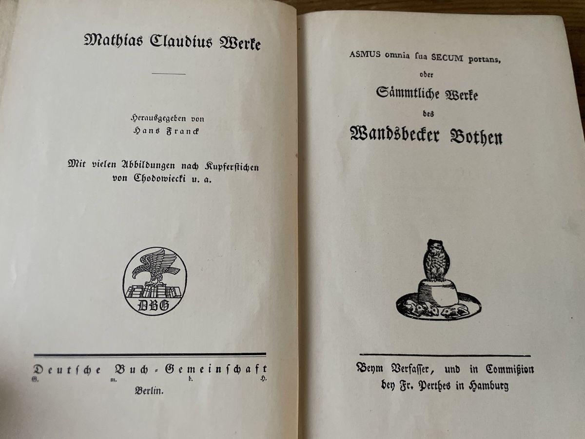 Libri: Antikes Buch: Matthias Claudius Werke, um 1900 – Usato da Winterthur venduto da cheerio97 2