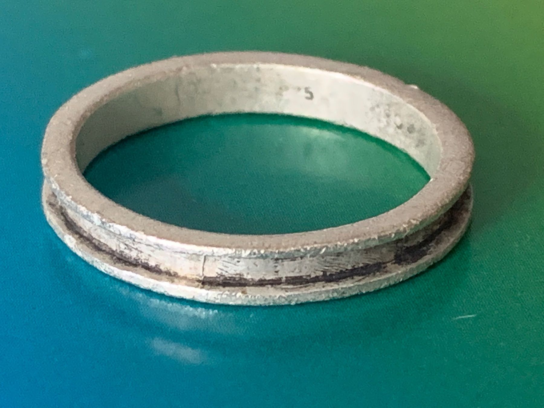 Ringe: Silberring matt fein Rille (59) – Gebraucht aus Dittingen von Bijoubelle 4