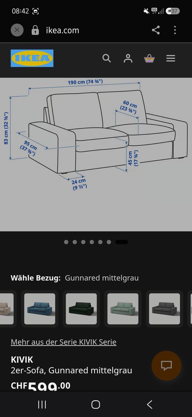 Sofas: Sofa grau 2-Plätzer guter Zustand – Gebraucht aus Neuhausen am Rheinfall von Shine7878 5