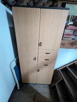 Büroschrank mit Türen und Schubladen, Buche Nachbildung