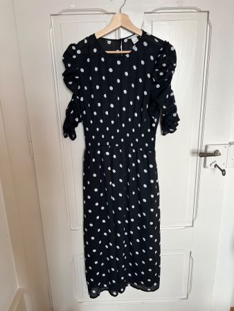 Robe noire à pois blancs H&M L