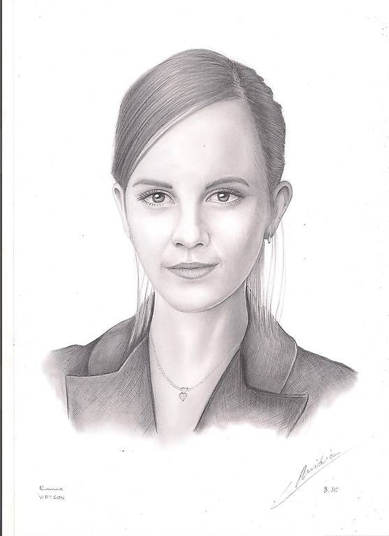 Dipinti: Portrait crayon Emma Watson unique signé – Usato da Ecublens VD venduto da Largo1
