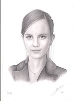 Portrait crayon Emma Watson unique signé