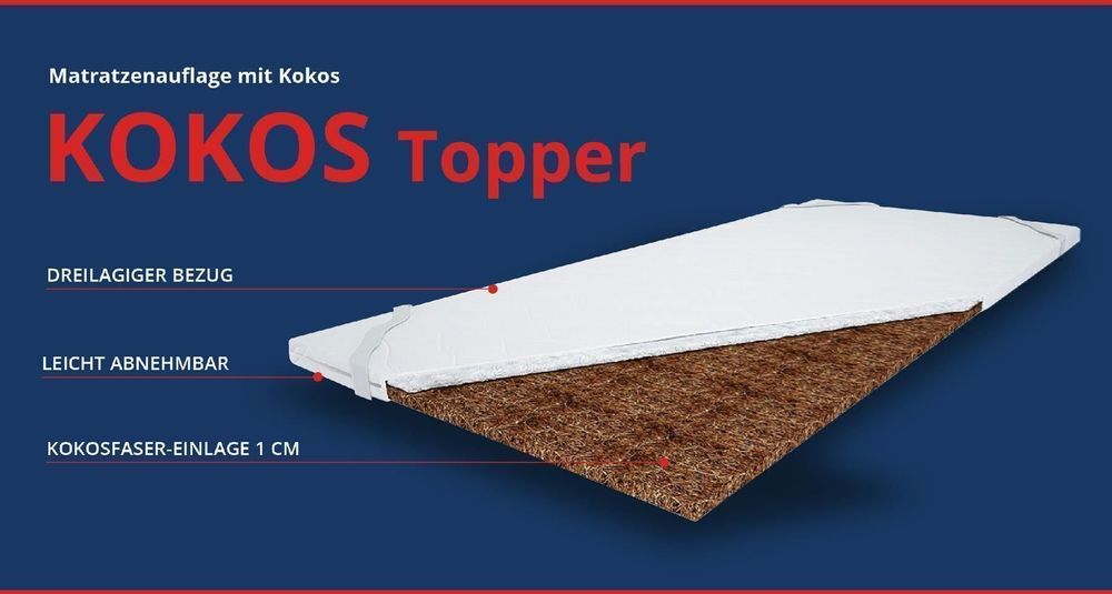 Topper 140x200 cm Matratzenauflage mit KOKOS