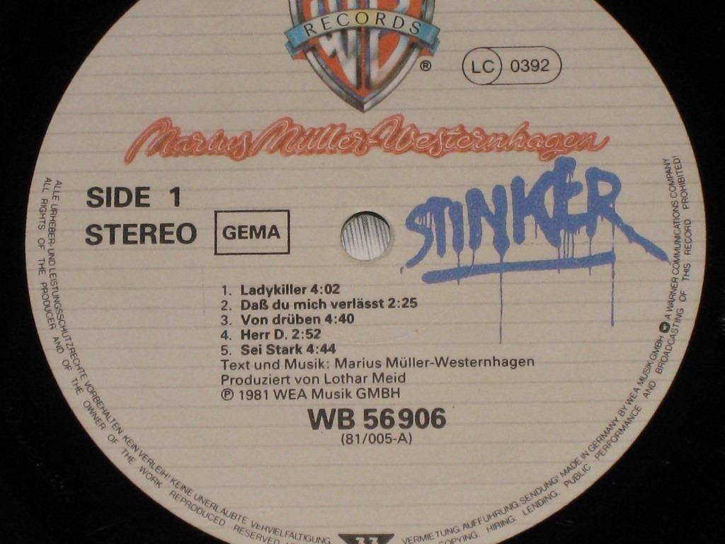 Dischi in vinile: LP - MARIUS MÜLLER-WESTERNHAGEN - STINKER – Usato da Steckborn venduto da Quo7 1