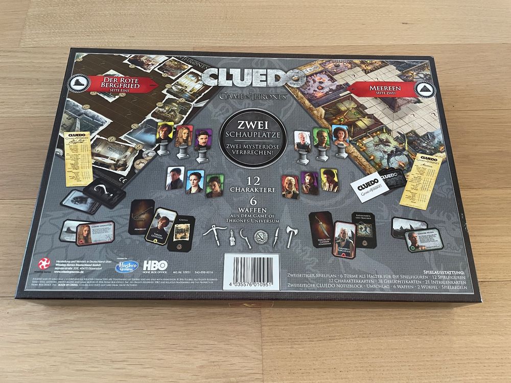 Brettspiel Cluedo Game Of Thrones Kaufen Auf Ricardo 1676