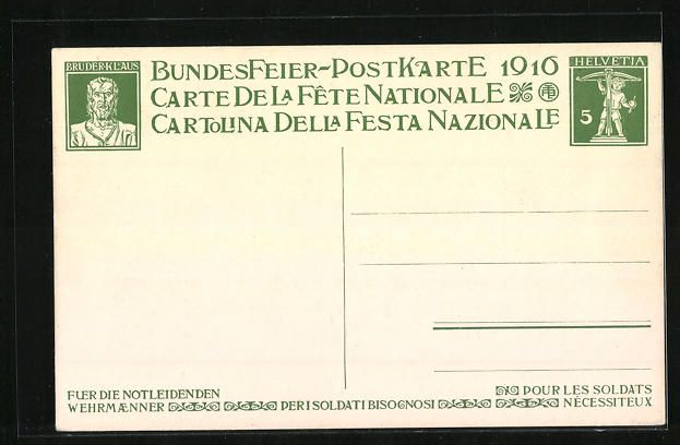 Ansichtskarten: Schweizer Bundesfeier 1916, nackte Buben – Gebraucht aus Berlin von bartko-reher 1