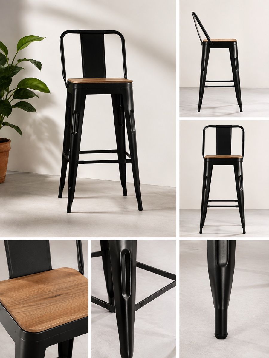 Tabourets: 2er-Set Barhocker im Industrial-/Loft-Stil  – D'occasion à Oberwil-Lieli par Delmonte01 4