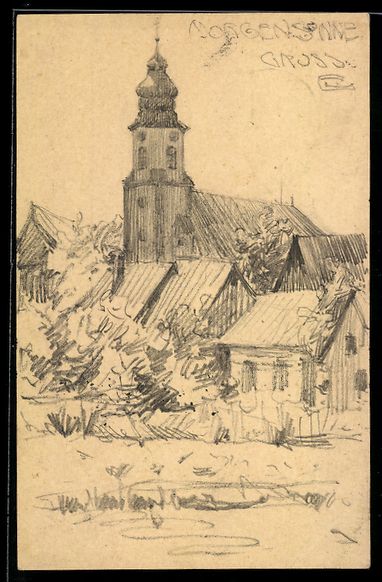Cartoline postali: Handgemalt sign. E. Langenbach: Karlsruh – Usato da Berlin venduto da bartko-reher