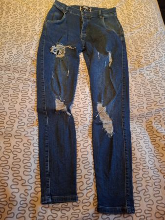 Pantalon jeans bleu taille S marque Siksilk