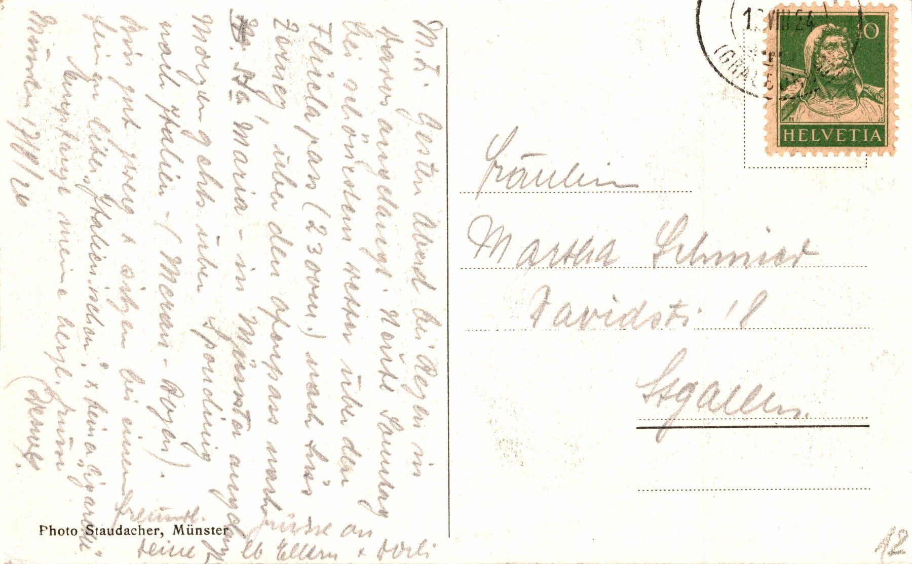 Cartoline postali: Gruss aus Münster. Graubünden – Usato da Bronschhofen venduto da Astore 1