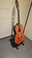 Gitarre braun 6-saitig mit Gitarrenständer