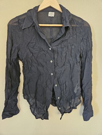 Armani Jeans Seidenbluse dunkelblau Vintage