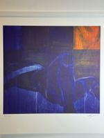 Urs GERBER (Schweiz, geb. 1954) Blau Akt Dame Lithographie