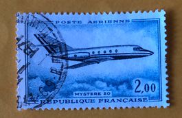 Briefmarke aus Frankreich Dassault Mystère 20 gestempelt 