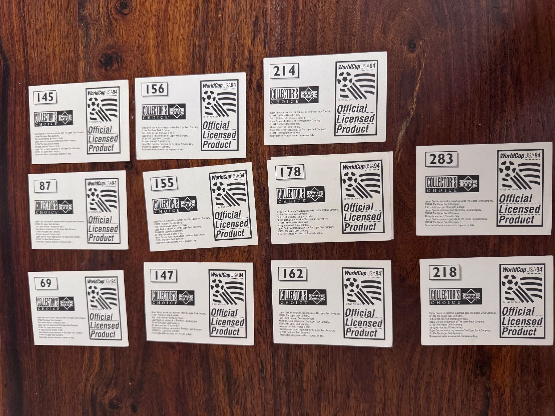 Carte collezionabili: 11 Upper Deck World Cup 1994 Sammelkarten gebraucht – Usato da Zürich venduto da 2013tg 1