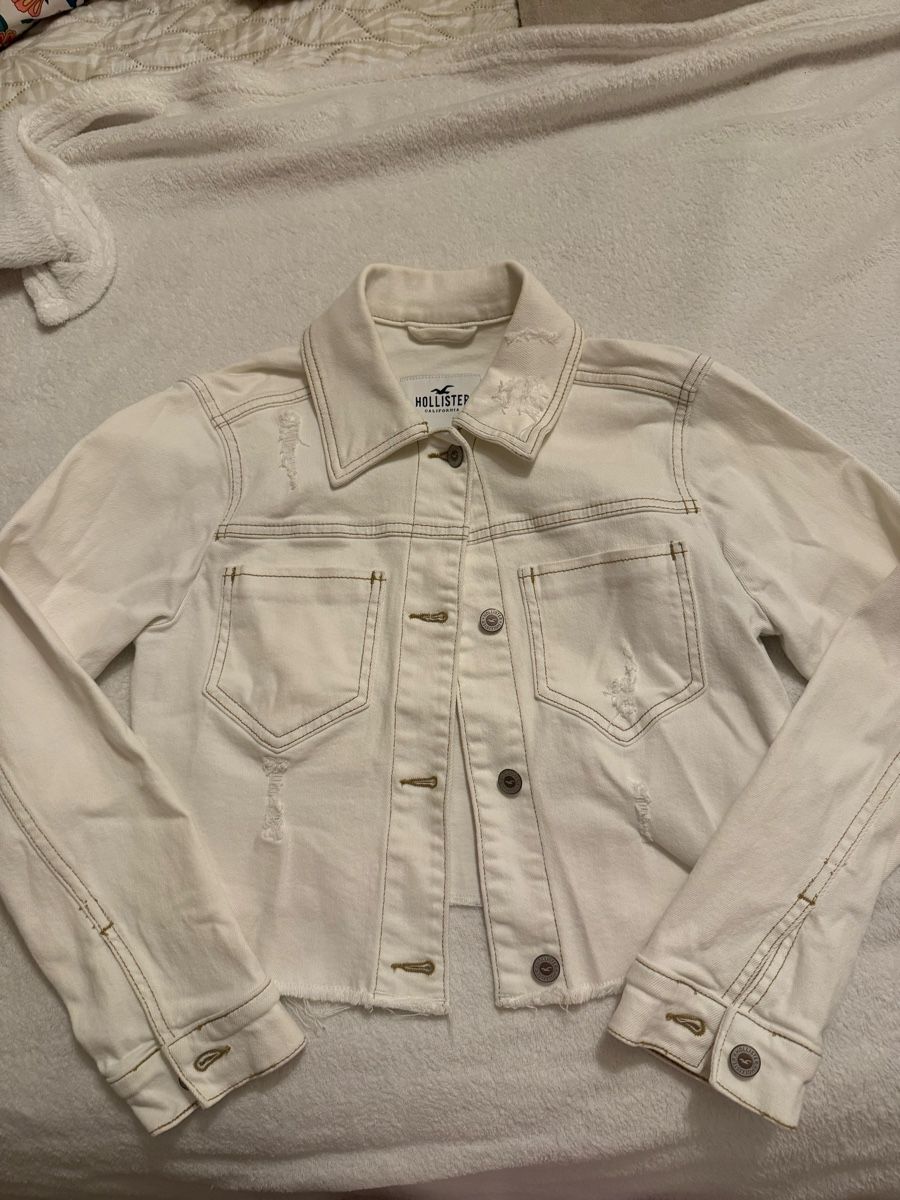 Hollister Giacche: Hollister Jeansjacke Weiss – Nuovo (secondo la descrizione) da St. Moritz venduto da ari_9fcv