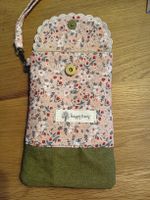 Handytasche Happy Times Stoff Blumenmuster grün neuwertig