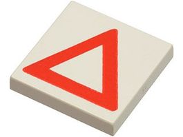 Lego Fliese 2x2 mit rotem Warndreieckmuster(3068p06)