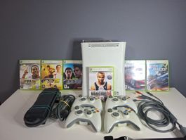Xbox 360 avec 6 jeux et 4 manettes bon état