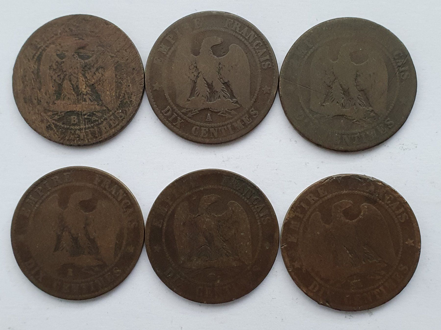 Alle Münzen: 6x 10 Centimes Lot Nr 7 – Gebraucht aus Pravidondaz von LVtik