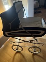 Poussette ancienne bébé vintage bleu et blanc bon état