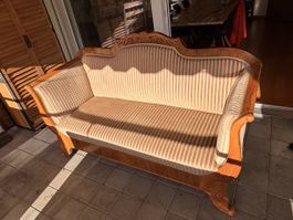 Antikes Sofa Holz mit Stoffbezug 