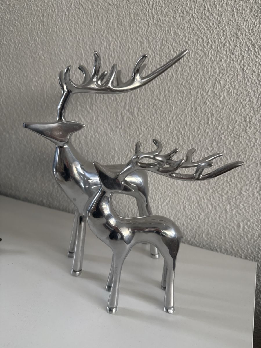 Tutte le decorazioni: 2 Rentiere / Elche Silber – Usato da Winterthur venduto da JuHoCh 1