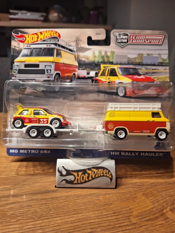 Hot Wheels Team Transport MG Metro 6R4 & Rally Hauler - échelle 1/64, Jaune