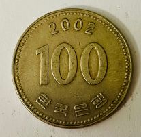 Südkorea Münze 100 Won 2002 gebrauchter Zustand -XF-45