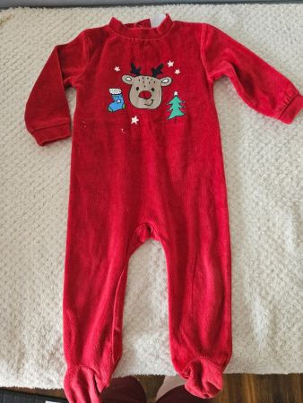Christmas velvet jumpsuit 80cm 9-12m