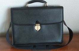 BALLY schwarze Leder Aktentasche mit Zahlenschloss!