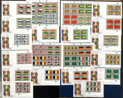 1985 USA UNO FLAGGEN der Nationen Kompl.Serie Bogen **+ FDC