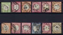 Deutsches Reich 1872 Schild, verschiedene topp Werte gest.