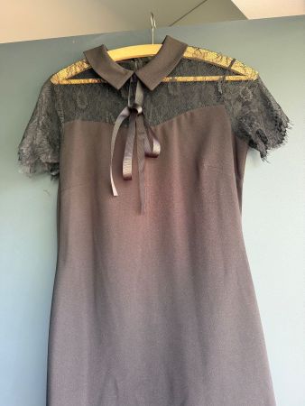 Elegant-süsses schwarzes Kleid mit Spitze Gr. 38
