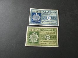Dt. Reich, Limbach  - 2 Notgeldscheine
