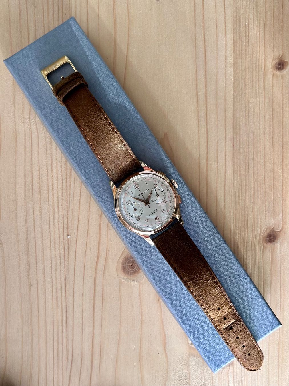 Nivada Orologi: Vintage Stima-Nivada Oversized Chronograph 38mm Landeron 149 – Usato da Vevey venduto da Vintage_Analog_Goods 8