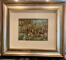 Quadro con battaglia medioevale del pittore A. Alfei