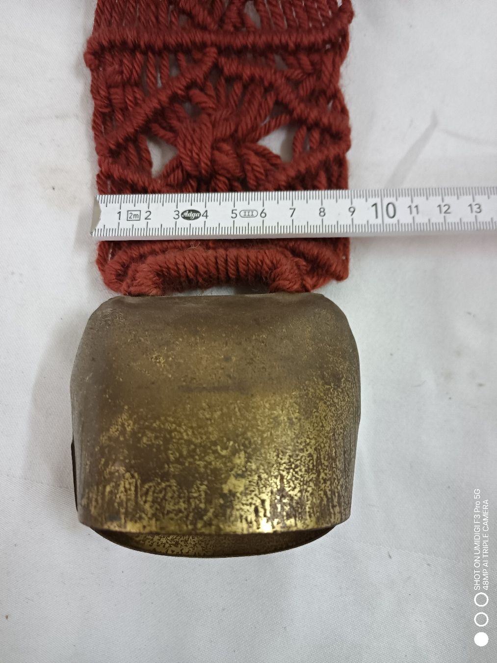 Campanacci mucche: Handgeknüpfter Glockenzug mit Messingglocke dunkelrot – Usato da Aarwangen venduto da to-hirschi 3