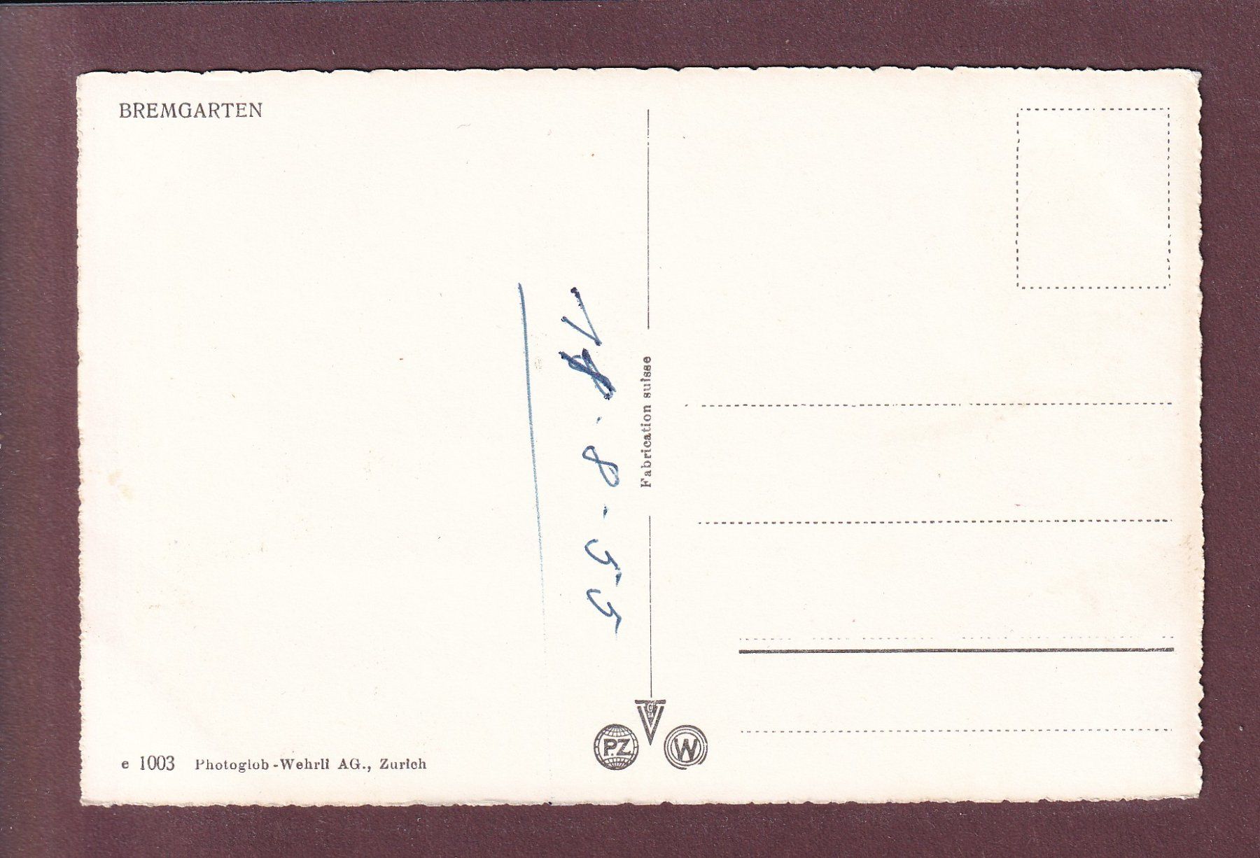 Cartes postales: BREMGARTEN - Brücke – D'occasion à Pully par nicecards 1
