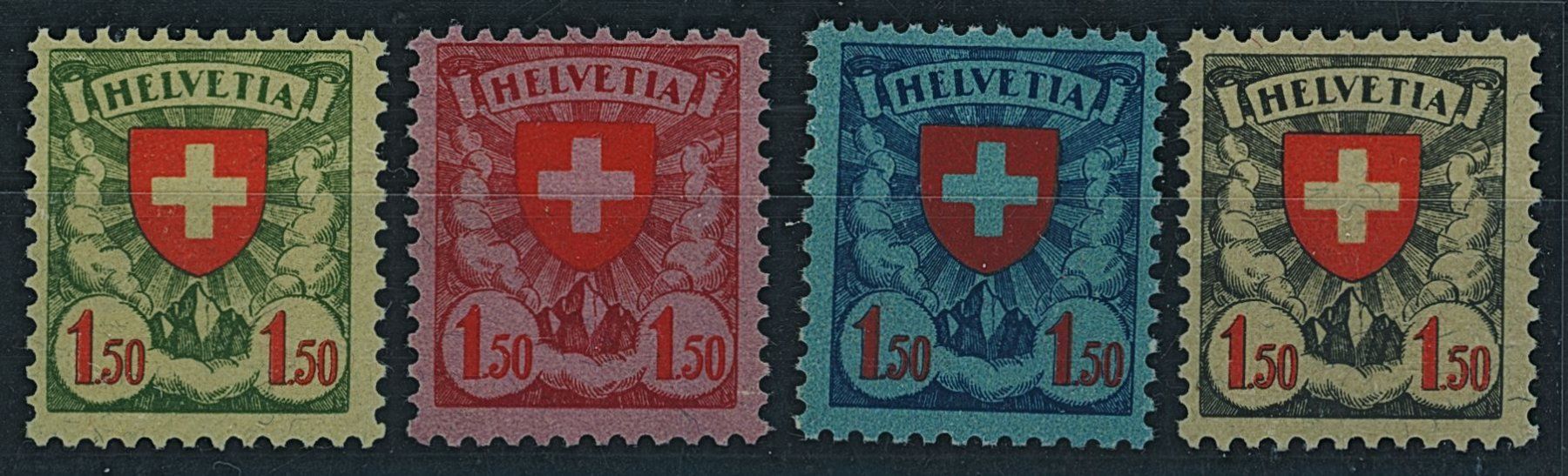 Tutti i francobolli: 1924 - Wappenschild - Farbprobe - Abarten – Usato da Schindellegi venduto da leecollect