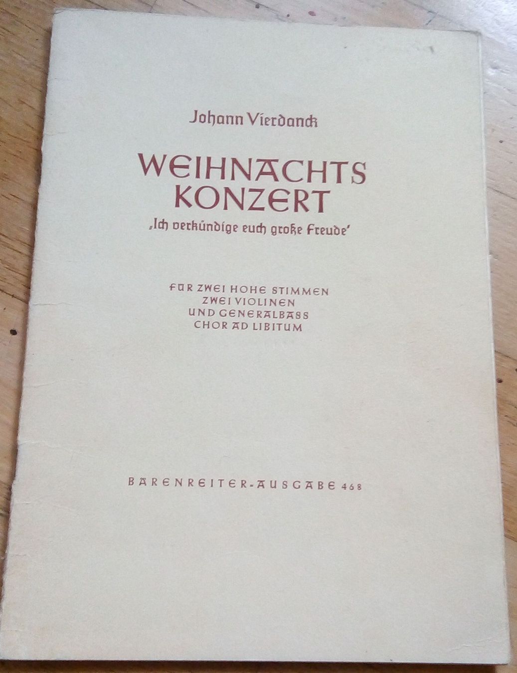 Libri: Weihnachtskonzert - Ich verkündige euch große Freude  ©'1962 – Usato da St. Gallen venduto da elk2021