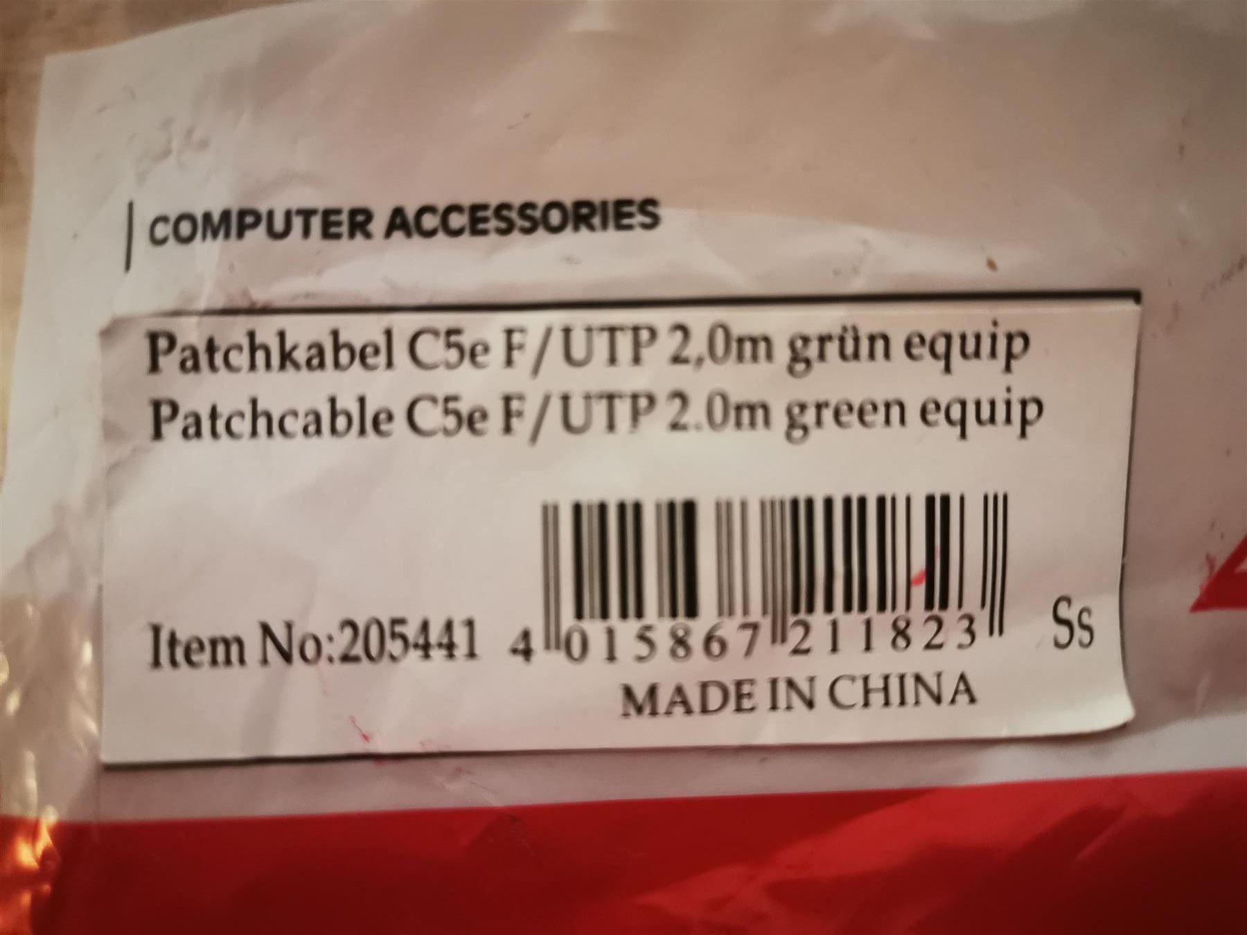 Cavi: Patchkabel Cat5E, 2m, Grün – Nuovo e nell'imballaggio originale da Buchs ZH venduto da Sutoris 1
