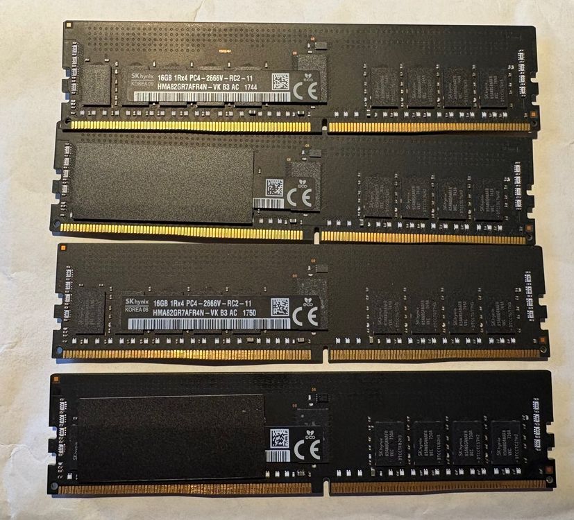 4x16GB DDR4 2666 MHz ECC Memory RDIMM für Server/Mac Pro (Gebraucht) in ...