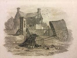 Lithografie mit ländlicher Szene