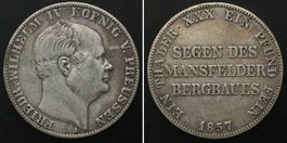 PREUSSEN Taler 1857 A, FRIEDRICH WILHELM IV. Mansfeld ss+