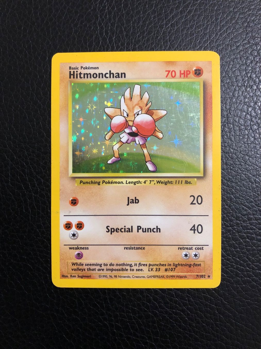 Pokémon Carte collezionabili: 1999 Base Set Hitmonchan Holo 7/102 Ab 1 – Usato da Paradiso venduto da Pkmn10