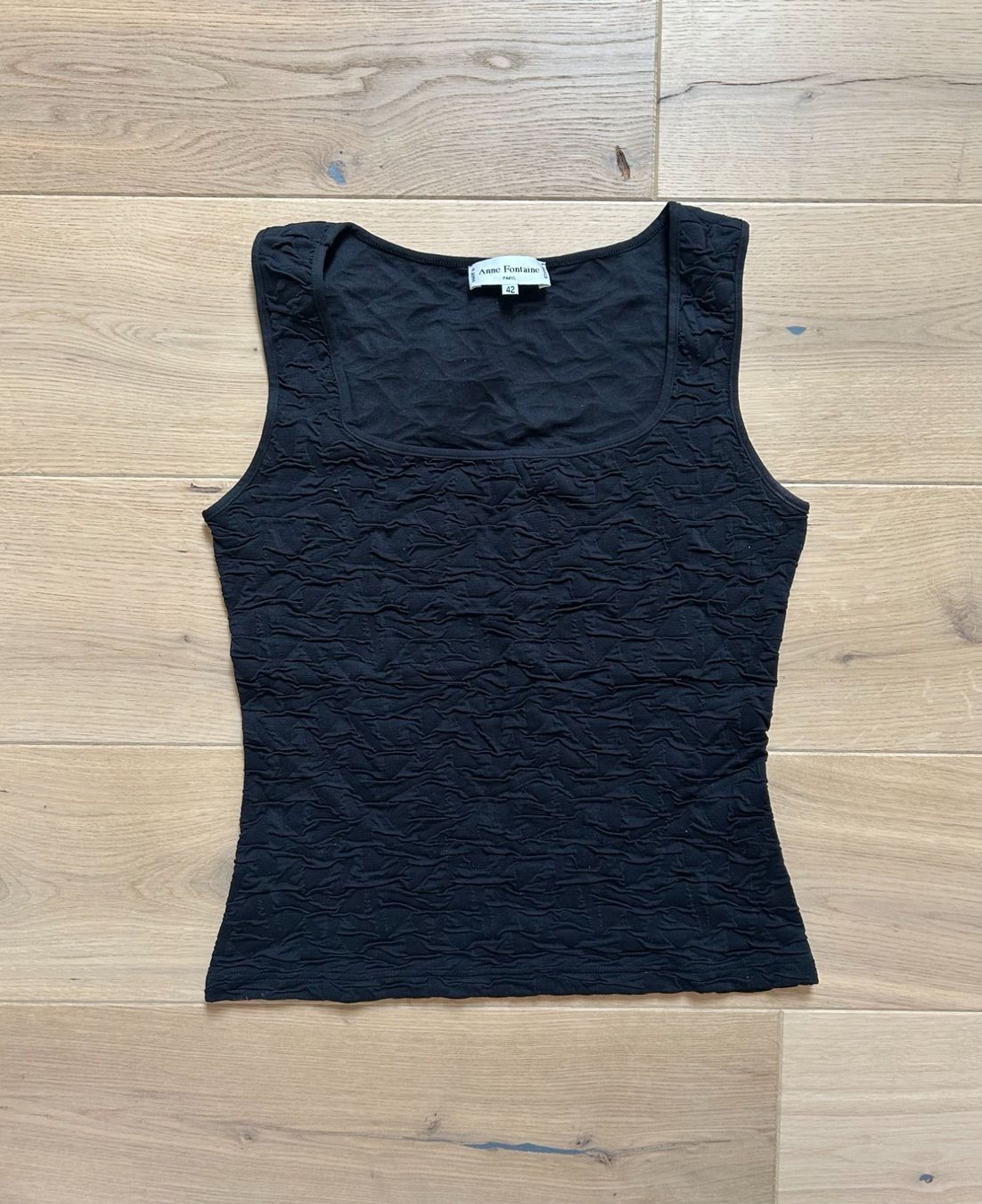 Anne Fontaine Tops: Schwarzes Tank Top, Rouched, Grösse 42 – Neu (gemäss Beschreibung) aus Richterswil von sop_zwd9
