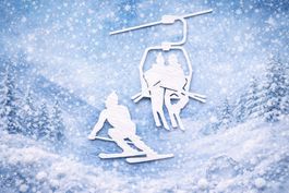 Neues Stanzschablonen-Set Ski, Sessellift, Ski fahren