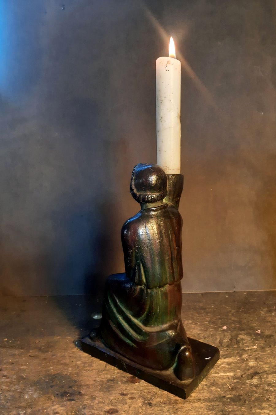 Sculture & Statue: Antike Bronze Skulptur als Kerzenständer – Usato da Arbon venduto da torso444 3